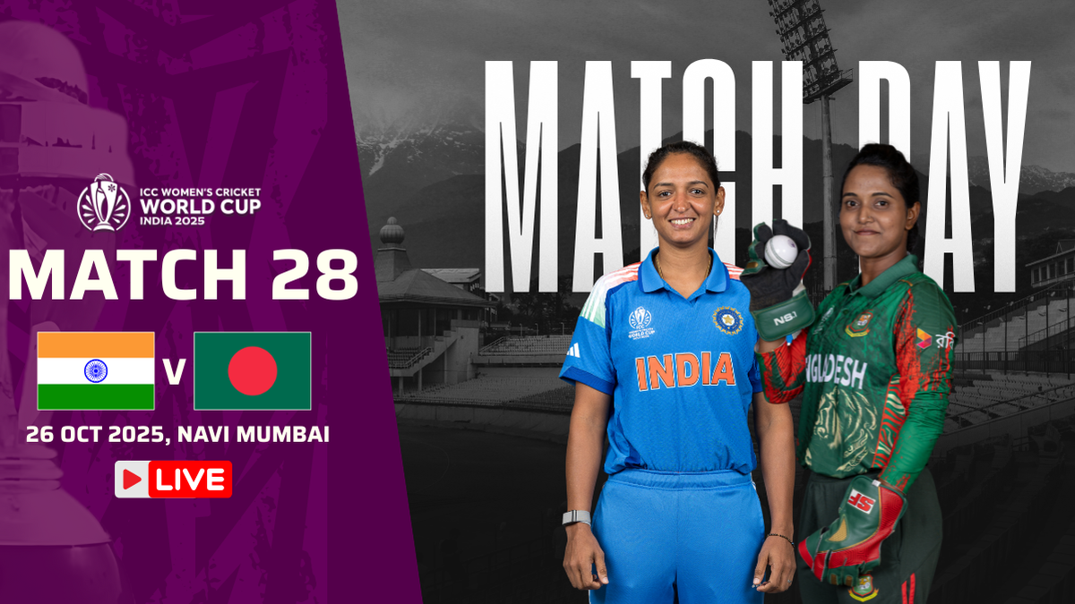 India vs Bangladesh Live Score, Women’s World Cup 2025: BAN-W 39/2 (12.2); Covers come off in Navi Mumbai